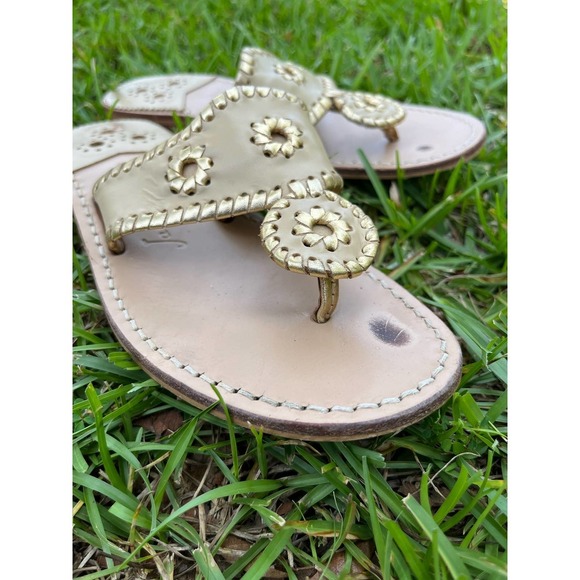 Jack Rogers Women's Nantucket Gold Thong Sandals, Size 7 - Picture 11 of 17
